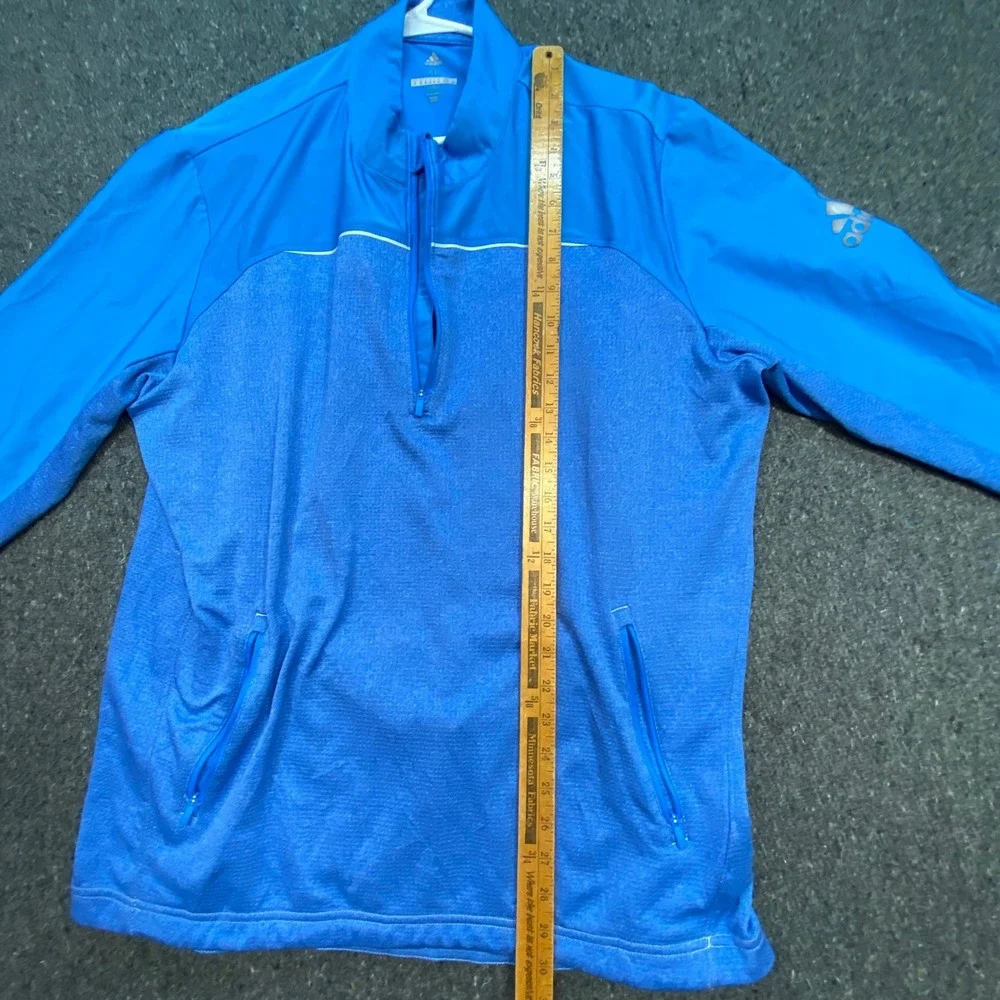 Adidas Golf Pullover Sz XL Mens Blue Athleisure Quarter Zip Performance Jacket